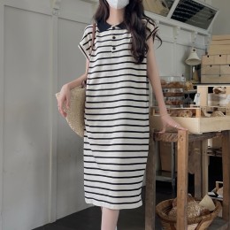 카라 스트라이프 롱원피스 LL-D144