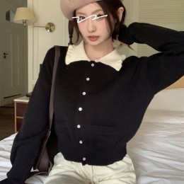프릴 카라 시보리 가디건 LL-O-118