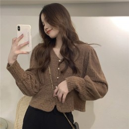 시보리 퍼프 깃털 가디건 LL-O108