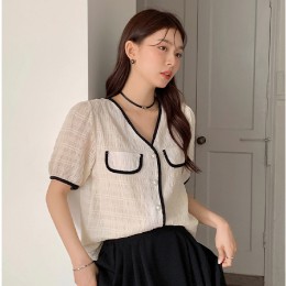 여름 브이넥 반팔 가디건 LL-O124