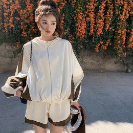 루즈핏 바스락 후드 반바지 트레이닝세트 LL-S105