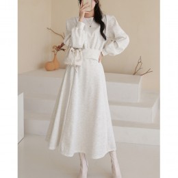 프릴 맨투맨티 밴딩 롱 스커트 기모 세트 LL-S109