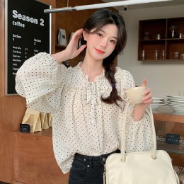 나그랑 도트 프릴 블라우스 LL-T144