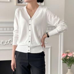 여성 브이넥 단추 가디건  LM-0522