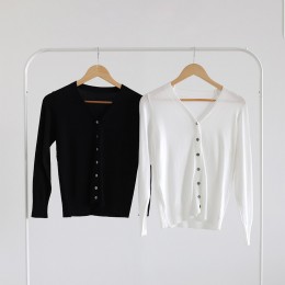 여성 브이넥 단추 가디건  LM-0522
