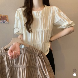 퍼프 셔링 블라우스 LM-0049