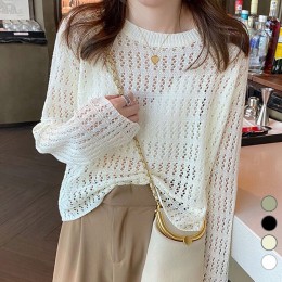 루즈핏 여름 긴팔 그물 니트 LM-0057