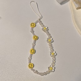 스마일 비즈 진주 핸드폰 스트랩 LM-0144