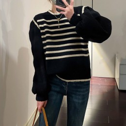 단가라 니트 블라우스 LM-0176