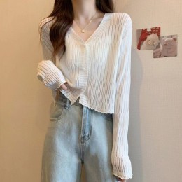 간절기 얇은 브이넥 가디건 LM-0192