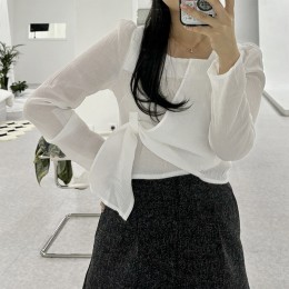 스트랩 퍼프 블라우스 LM-0196