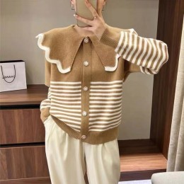 빅카라 물결 단가라 니트 가디건 LM-0202