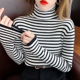 여성 스트라이프 긴팔 폴라 목티 LM-0264