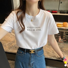 심플 레터링 프린팅 반팔 티셔츠 LM-0359