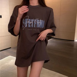 영문레터링 오버핏 반팔 티셔츠 LM-0422