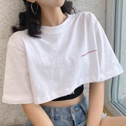 뉴욕타운 반팔 크롭 티셔츠 LM-0447