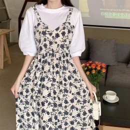 플라워 원피스 티셔츠 일체형 LM-0449