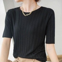 빅 골지 얇은 반팔 니트 LM-0592