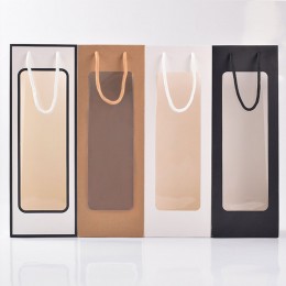 긴 투명창 와인 종이가방 36CM LMCF-0134