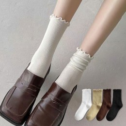 골지 물결 중목 양말 4color LM-0643
