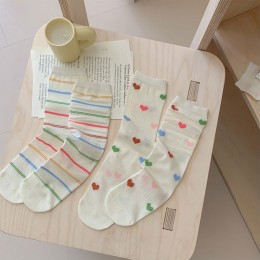여름 펀칭 알록달록 중목양말 5color LM-0649