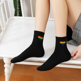 무지개 골지 중목양말 5color LM-0652