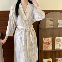 부드러운 롱 샤워 잠옷 가운 LM-0676