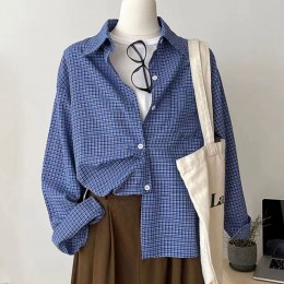 루즈핏 가을 포켓 체크셔츠 남방 LM-0696