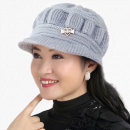 중년 여성 뜨개 겨울 털모자 LM-0748