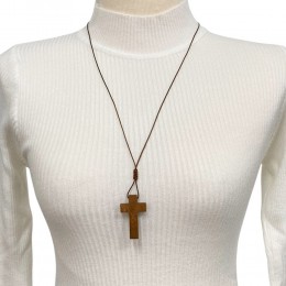 나무 십자가 펜던트 목걸이 LM-0740