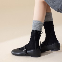 투톤 발레코어 리본 골지양말 2color LM-0770