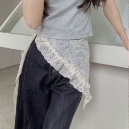 삼각 레이스 레이어드 랩 스커트 LM-0773