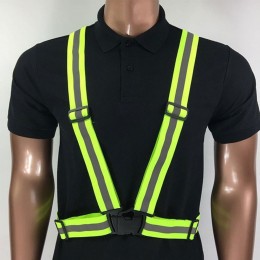 신호수 공사 현장 안전 형광 X자밴드 조끼 LM-0805
