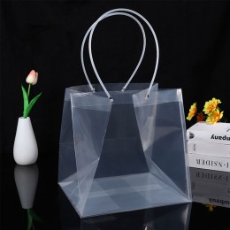 투명 정사각 꽃 케이크 선물포장 쇼핑백 LM-0827