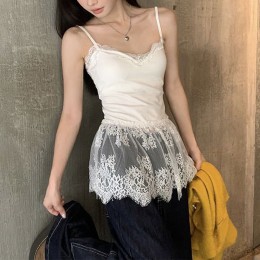 레이어드 프릴 레이스 캡내장 민소매 나시 LM-0852