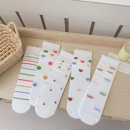 펀칭 와플 패턴 중목양말 5color LM-0900