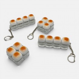 식빵 마시멜로 키보드 딸깍이 키캡 키링 4구 LM-0926