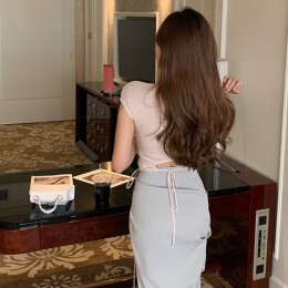 써클 백리스 캡소매 니트 MFNC-030044