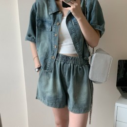 데님 크롭자켓 + 숏팬츠 Set MFNC-030045