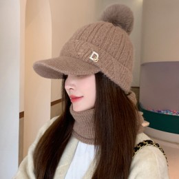 골프 등산 D 이니셜 방한 니트 방울 모자 MFNC-030075