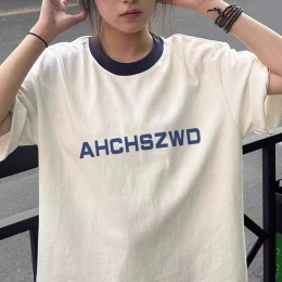 우먼즈 링거 오버핏 레터링 반팔티 MFNC-040098