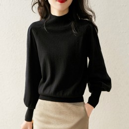 퍼프소매 하프터틀넥 여성 니트 MFNC-040100