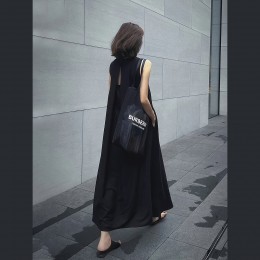MFNC050170 - 할로우백 민소매 롱원피스