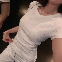블링블링 큐빅 라운드 티셔츠
