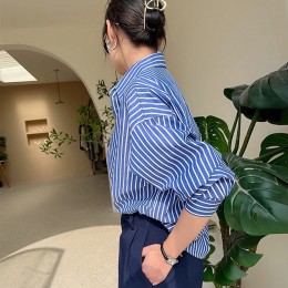 여리핏 루즈 스트라이프 셔츠 블라우스 데일리 남방