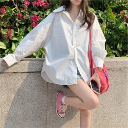 루즈핏 오버사이즈 화이트 셔츠 여자 캐주얼 완성템