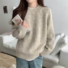 데일리 소프트 여성 라운드넥 니트