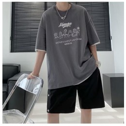 로고 페인팅 루즈핏 티셔츠 MFNC-230015