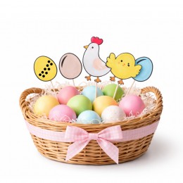 부활절 병아리와 가족 토퍼