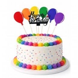 풍선파티 생일케이크 토퍼